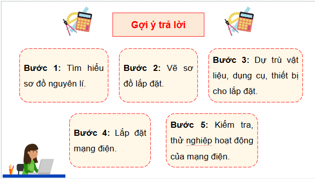 Giáo án điện tử Công nghệ 9 Cánh diều Bài 6: Thực hành lắp đặt mạng điện trong nhà | PPT Công nghệ 9