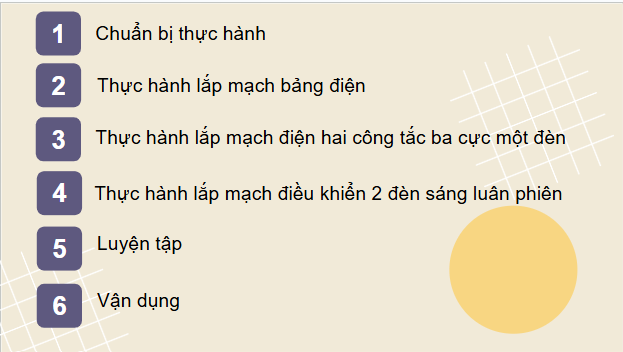 Giáo án điện tử Công nghệ 9 Cánh diều Bài 6: Thực hành lắp đặt mạng điện trong nhà | PPT Công nghệ 9