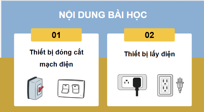 Giáo án điện tử Công nghệ 9 Chân trời sáng tạo Chủ đề 1: Thiết bị đóng cắt và lấy điện trong gia đình | PPT Công nghệ 9