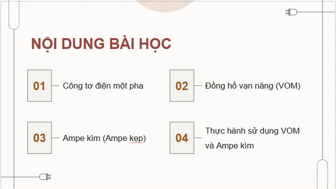 Giáo án điện tử Công nghệ 9 Chân trời sáng tạo Chủ đề 2: Dụng cụ đo điện cơ bản | PPT Công nghệ 9