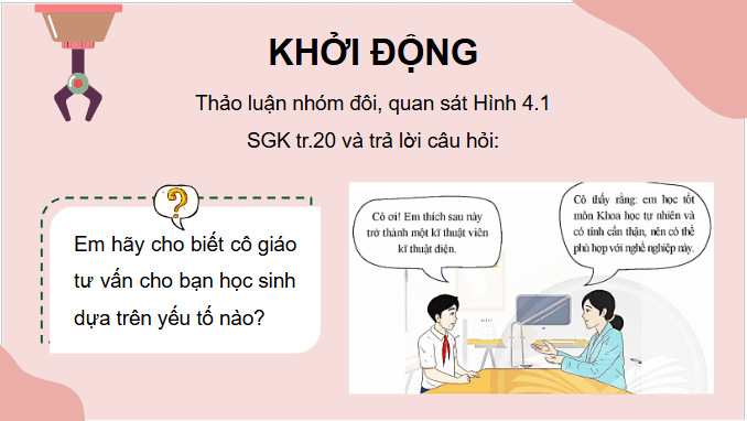 Giáo án điện tử Công nghệ 9 Chân trời sáng tạo Chủ đề 4: Lựa chọn nghề nghiệp trong lĩnh vực kĩ thuật, công nghệ | PPT Công nghệ 9