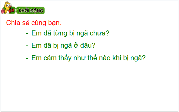 Giáo án điện tử Đạo đức lớp 1 Cánh diều Bài 12: Phòng tránh bị ngã | PPT Đạo đức lớp 1