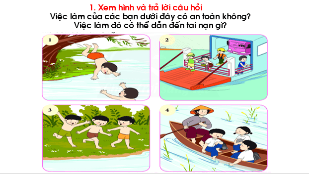 Giáo án điện tử Đạo đức lớp 1 Chân trời sáng tạo Bài 12: Phòng, tránh đuối nước | PPT Đạo đức lớp 1