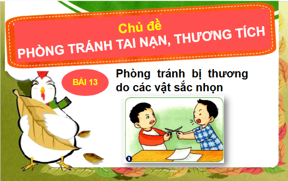 Giáo án điện tử Đạo đức lớp 1 Cánh diều Bài 13: Phòng tránh bị thương do các vật sắc nhọn | PPT Đạo đức lớp 1