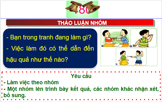 Giáo án điện tử Đạo đức lớp 1 Cánh diều Bài 13: Phòng tránh bị thương do các vật sắc nhọn | PPT Đạo đức lớp 1