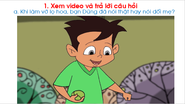 Giáo án điện tử Đạo đức lớp 1 Chân trời sáng tạo Bài 6: Không nói dối và biết nhận lỗi | PPT Đạo đức lớp 1