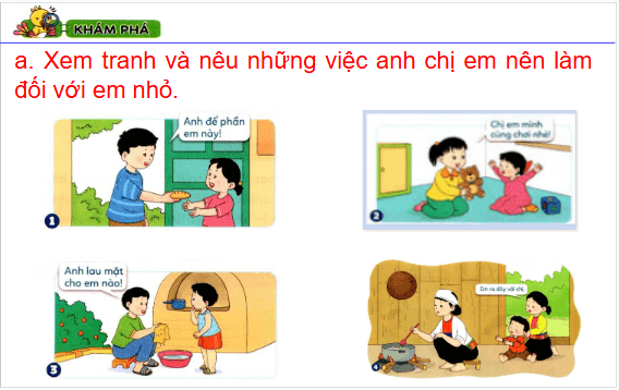 Giáo án điện tử Đạo đức lớp 1 Cánh diều Bài 9: Em với anh chị em trong gia đình | PPT Đạo đức lớp 1