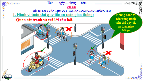 Giáo án điện tử Đạo đức lớp 3 Cánh diều Bài 12: Em tuân thủ quy tắc an toàn giao thông | PPT Đạo đức lớp 3