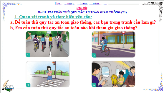 Giáo án điện tử Đạo đức lớp 3 Cánh diều Bài 12: Em tuân thủ quy tắc an toàn giao thông | PPT Đạo đức lớp 3