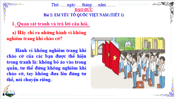 Giáo án điện tử Đạo đức lớp 3 Cánh diều Bài 2: Em yêu tổ quốc Việt Nam | PPT Đạo đức lớp 3