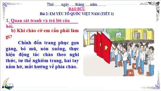 Giáo án điện tử Đạo đức lớp 3 Cánh diều Bài 2: Em yêu tổ quốc Việt Nam | PPT Đạo đức lớp 3