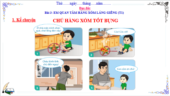 Giáo án điện tử Đạo đức lớp 3 Cánh diều Bài 3: Em quan tâm hàng xóm láng giềng | PPT Đạo đức lớp 3