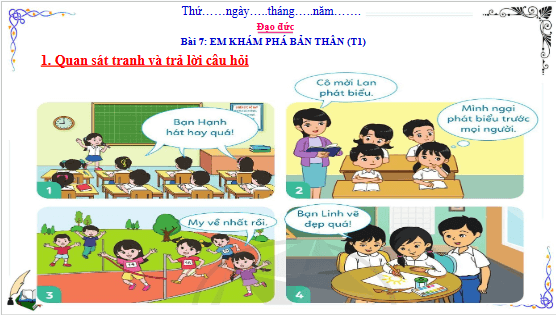 Giáo án điện tử Đạo đức lớp 3 Cánh diều Bài 7: Em khám phá bản thân | PPT Đạo đức lớp 3