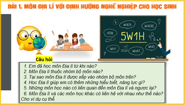 Giáo án điện tử Địa Lí 10 Cánh diều Bài 1: Môn Địa Lí với định hướng nghề nghiệp cho học sinh | PPT Địa 10