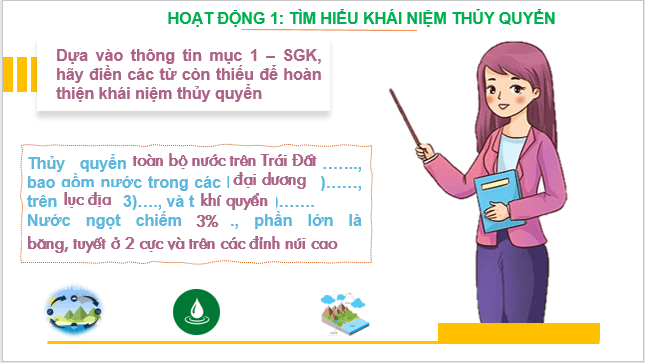 Giáo án điện tử Địa Lí 10 Cánh diều Bài 10: Thủy quyển. Nước trên lục địa | PPT Địa 10