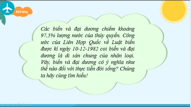 Giáo án điện tử Địa Lí 10 Chân trời sáng tạo Bài 13: Nước biển và đại dương | PPT Địa 10