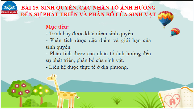 Giáo án điện tử Địa Lí 10 Chân trời sáng tạo Bài 15: Sinh quyển, các nhân tố ảnh hưởng đến sự phát triển và phân bố của sinh vật | PPT Địa 10