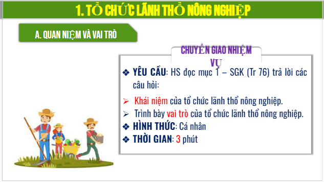 Giáo án điện tử Địa Lí 10 Kết nối tri thức Bài 26: Tổ chức lãnh thổ nông nghiệp, một số vấn đề phát triển nông nghiệp hiện đại trên thế giới và định hướng phát triển nông nghiệp trong tương lai | PPT Địa 10