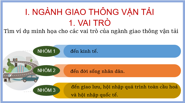 Giáo án điện tử Địa Lí 10 Cánh diều Bài 27: Địa Lí giao thông vận tải và bưu chính viễn thông | PPT Địa 10