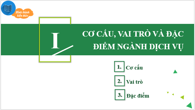 Giáo án điện tử Địa Lí 10 Chân trời sáng tạo Bài 33: Cơ cấu, vai trò, đặc điểm và các nhân tố ảnh hưởng đên sự phát triển, phân bố dịch vụ | PPT Địa 10