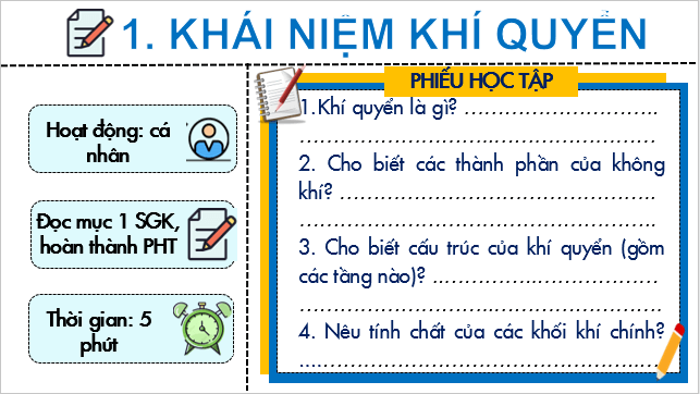 Giáo án điện tử Địa Lí 10 Kết nối tri thức Bài 9: Khí quyển, các yếu tố khí hậu | PPT Địa 10