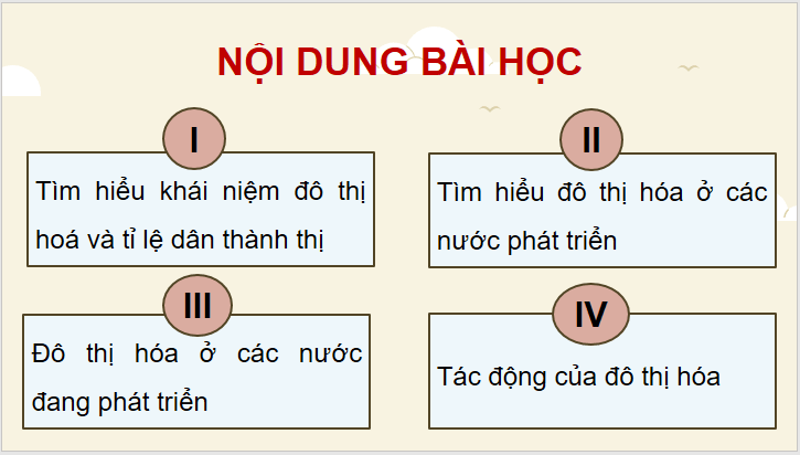 Giáo án điện tử Chuyên đề Địa 10 Kết nối tri thức Đô thị hóa ở các nước đang phát triển | PPT Chuyên đề Địa Lí 10