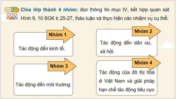 Giáo án điện tử Chuyên đề Địa 10 Kết nối tri thức Tác động của đô thị ở các nước đang phát triển | PPT Chuyên đề Địa Lí 10