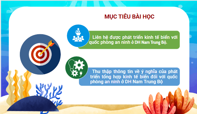 Giáo án điện tử Địa Lí 12 Kết nối tri thức Bài 27: Thực hành: Tìm hiểu và viết báo cáo về ý nghĩa của phát triển kinh tế biển đối với quốc phòng an ninh ở Duyên hải Nam Trung Bộ | PPT Địa 12