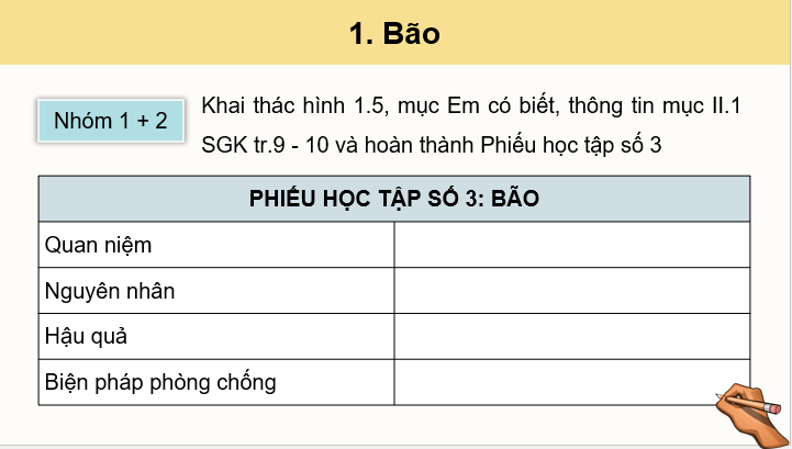 Giáo án điện tử Chuyên đề Địa 12 Cánh diều Một số thiên tai, nguyên nhân, hậu quả và biện pháp phòng chống | PPT Chuyên đề Địa Lí 12