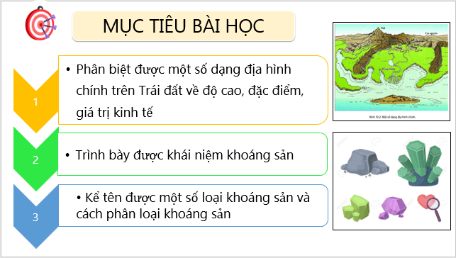 Giáo án điện tử Địa Lí 6 Cánh diều Bài 11: Các dạng địa hình chính. Khoáng sản | PPT Địa Lí 6