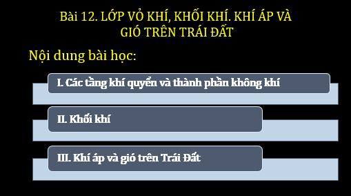 Giáo án điện tử Địa Lí 6 Chân trời sáng tạo Bài 12: Lớp vỏ khí. Khí áp và gió trên Trái Đất | PPT Địa Lí 6