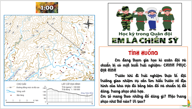 Giáo án điện tử Địa Lí 6 Cánh diều Bài 12: Thực hành: Đọc lược đồ địa hình tỉ lệ lớn và lát cắt địa hình đơn giản | PPT Địa Lí 6