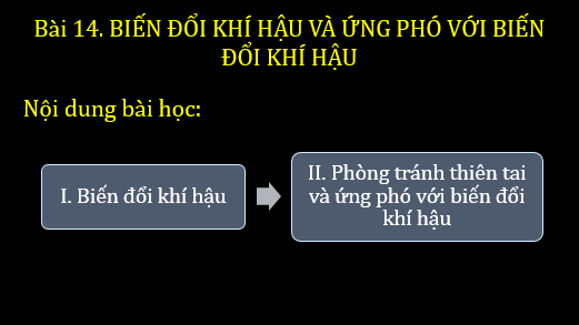 Giáo án điện tử Địa Lí 6 Chân trời sáng tạo Bài 14: Biến đổi khí hậu và ứng phó với biến đổi khí hậu | PPT Địa Lí 6