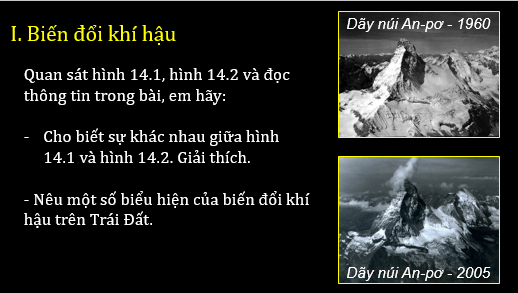 Giáo án điện tử Địa Lí 6 Chân trời sáng tạo Bài 14: Biến đổi khí hậu và ứng phó với biến đổi khí hậu | PPT Địa Lí 6