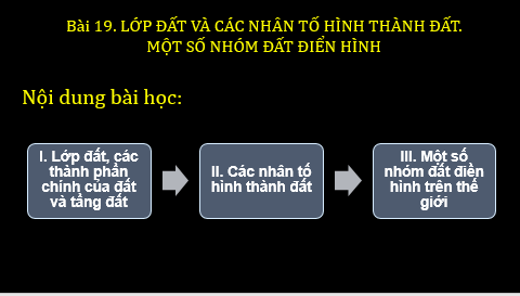 Giáo án điện tử Địa Lí 6 Chân trời sáng tạo Bài 19: Lớp đất và các nhân tố hình thành đất. Một số nhóm đất điển hình | PPT Địa Lí 6