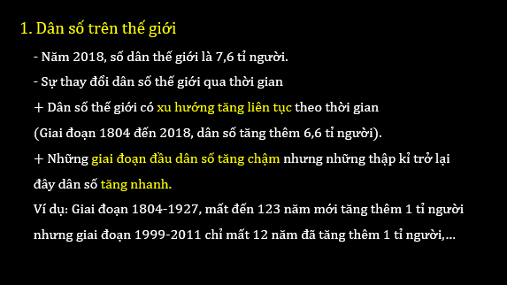 Giáo án điện tử Địa Lí 6 Kết nối tri thức Bài 27: Dân số và sự phân bố dân cư trên thế giới | PPT Địa Lí 6