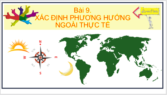 Giáo án điện tử Địa Lí 6 Kết nối tri thức Bài 9: Xác định phương hướng ngoài thực địa | PPT Địa Lí 6