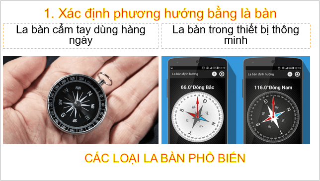 Giáo án điện tử Địa Lí 6 Kết nối tri thức Bài 9: Xác định phương hướng ngoài thực địa | PPT Địa Lí 6