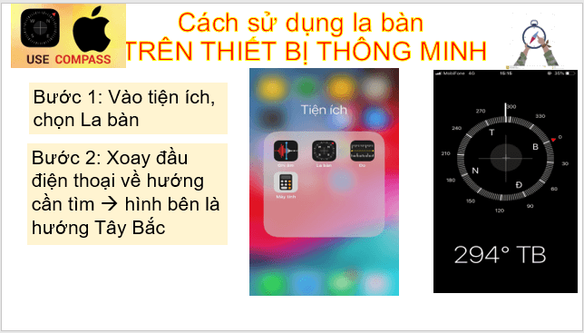 Giáo án điện tử Địa Lí 6 Kết nối tri thức Bài 9: Xác định phương hướng ngoài thực địa | PPT Địa Lí 6