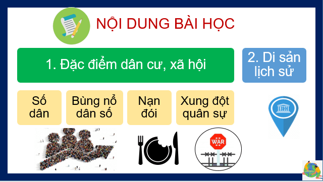 Giáo án điện tử Địa Lí 7 Cánh diều Bài 10: Đặc điểm dân cư, xã hội Châu Phi | PPT Địa 7