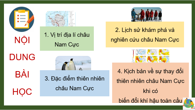 Giáo án điện tử Địa Lí 7 Kết nối tri thức Bài 19: Châu Nam Cực | PPT Địa 7