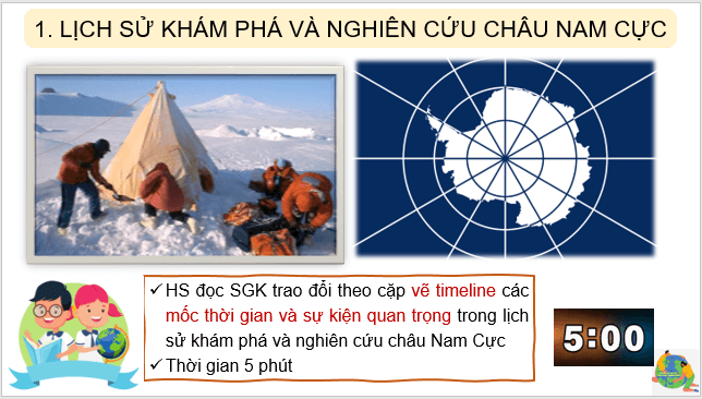 Giáo án điện tử Địa Lí 7 Kết nối tri thức Bài 19: Châu Nam Cực | PPT Địa 7