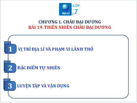 Giáo án điện tử Địa Lí 7 Chân trời sáng tạo Bài 19: Thiên nhiên châu Đại Dương | PPT Địa 7