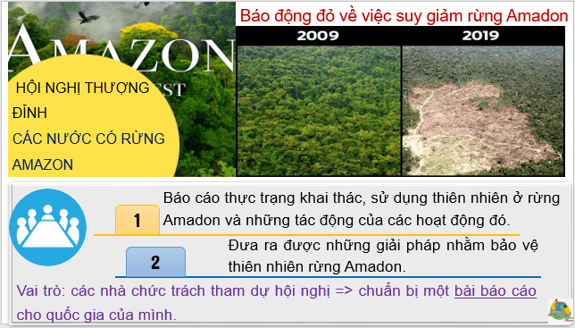 Giáo án điện tử Địa Lí 7 Cánh diều Bài 19: Thực hành: Tìm hiểu vấn đề khai thác, sử dụng và bảo vệ thiên nhiên ở rừng A-ma-dôn | PPT Địa 7