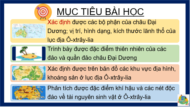 Giáo án điện tử Địa Lí 7 Cánh diều Bài 20: Vị trí địa lí, phạm vi và đặc điểm thiên nhiên châu Đại Dương | PPT Địa 7