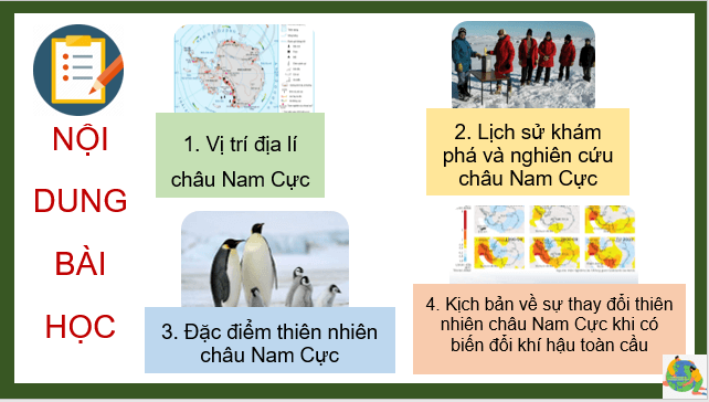 Giáo án điện tử Địa Lí 7 Cánh diều Bài 22: Châu Nam Cực | PPT Địa 7