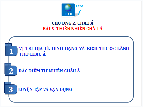 Giáo án điện tử Địa Lí 7 Chân trời sáng tạo Bài 5: Thiên nhiên châu Á | PPT Địa 7