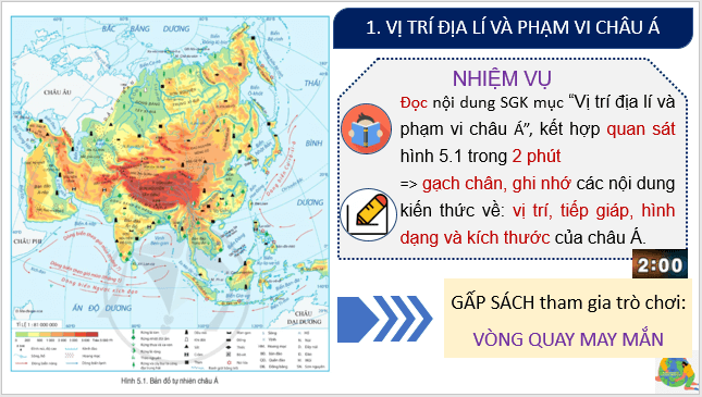 Giáo án điện tử Địa Lí 7 Cánh diều Bài 5: Vị trí địa lí, phạm vi và đặc điểm tự nhên của Châu Á | PPT Địa 7