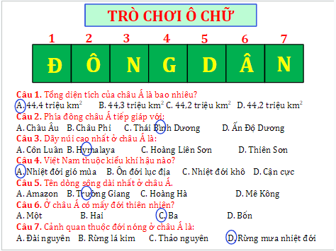 Giáo án điện tử Địa Lí 7 Chân trời sáng tạo Bài 6: Đặc điểm dân cư, xã hội châu Á | PPT Địa 7