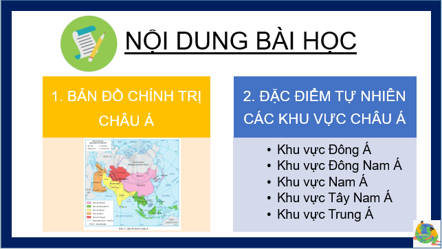 Giáo án điện tử Địa Lí 7 Cánh diều Bài 7: Bản đồ chính trị Châu Á. Các khu vực Châu Á | PPT Địa 7